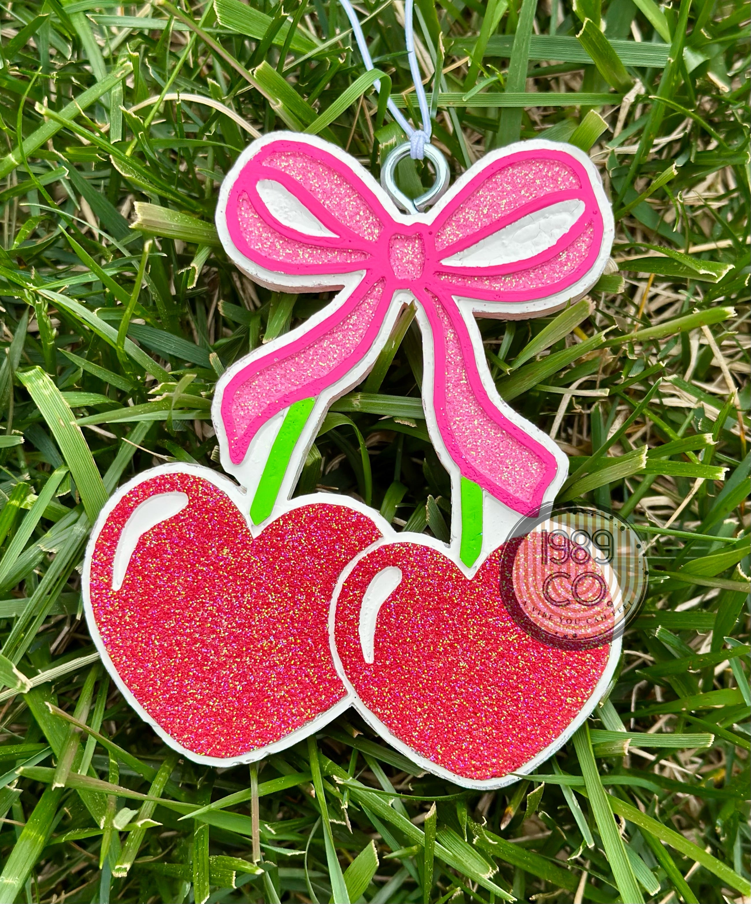 Heart Cherries with Bow Car Freshie