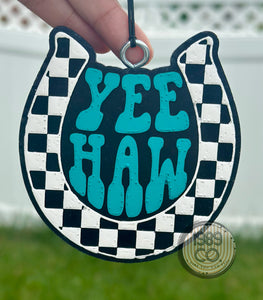 Horseshoe Yee Haw Car Freshie
