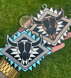 Aztec Bull Skull Car Freshie